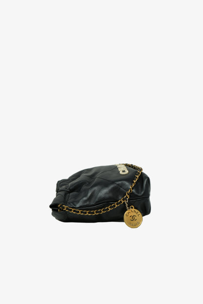 Pre-Owned Chanel 2023 Mini 22 Bag Black Calfskin