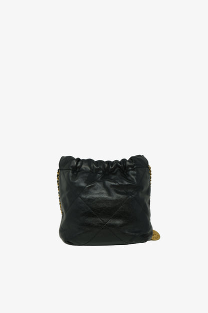 Pre-Owned Chanel 2023 Mini 22 Bag Black Calfskin