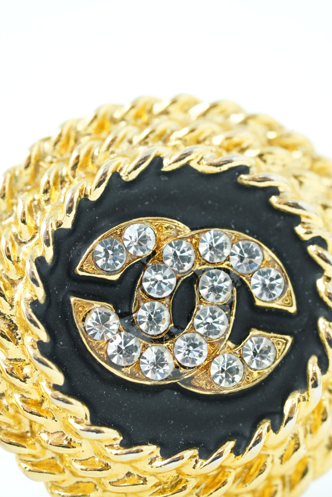 Pre-Owned Chanel CC Logo Rhinestone Earring 80's