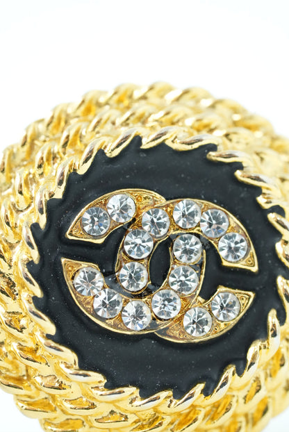 Pre-Owned Chanel CC Logo Rhinestone Earring 80's