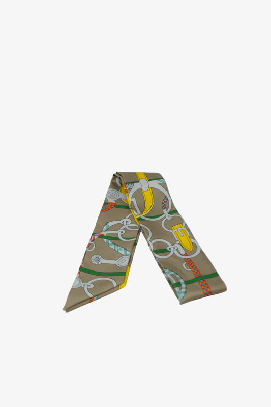 Hermes Twilly Scarf Beige