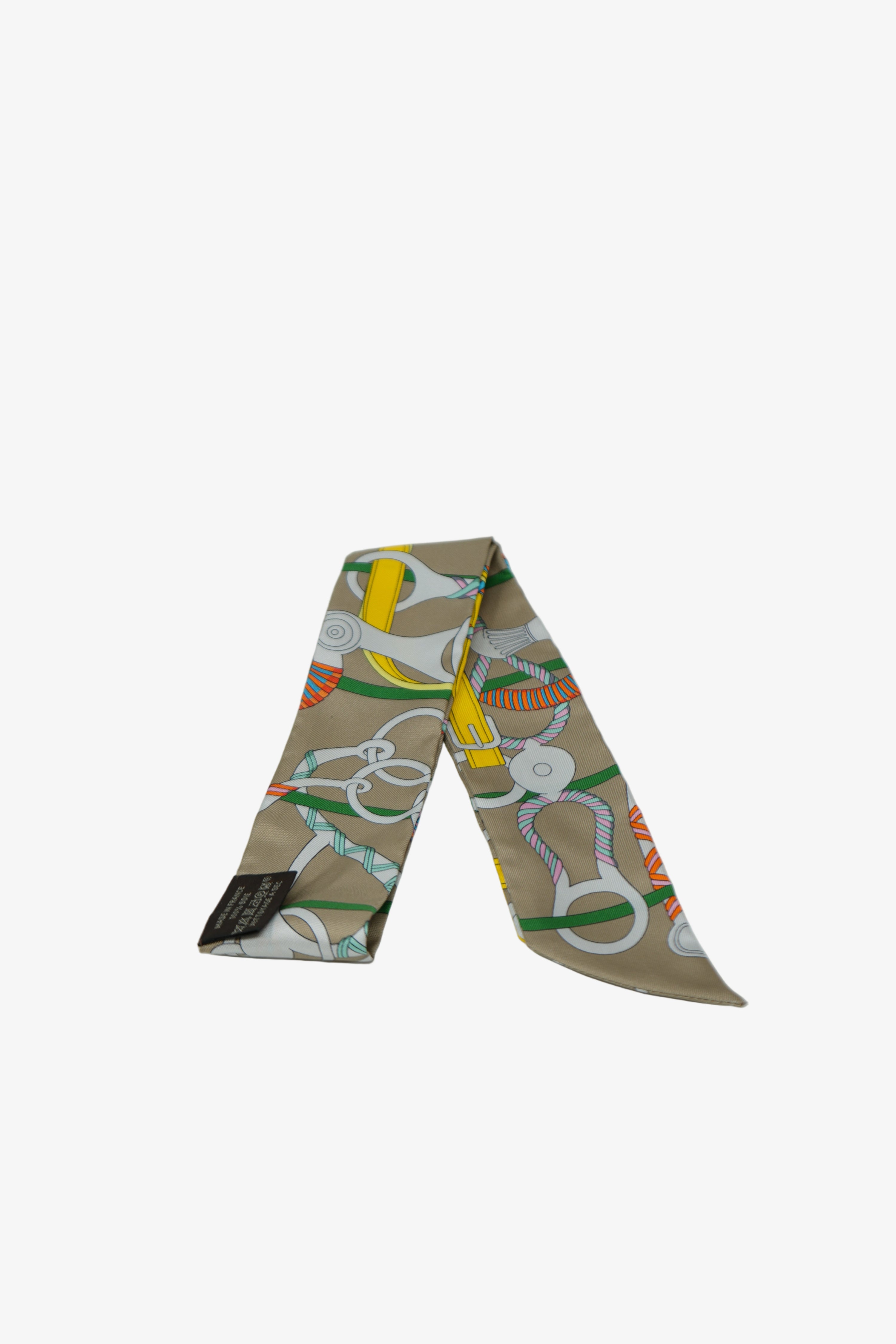 Hermes Twilly Scarf Beige