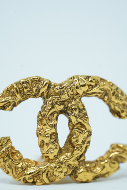 Pre-Owned Chanel 1993 Florentine CC Earrings