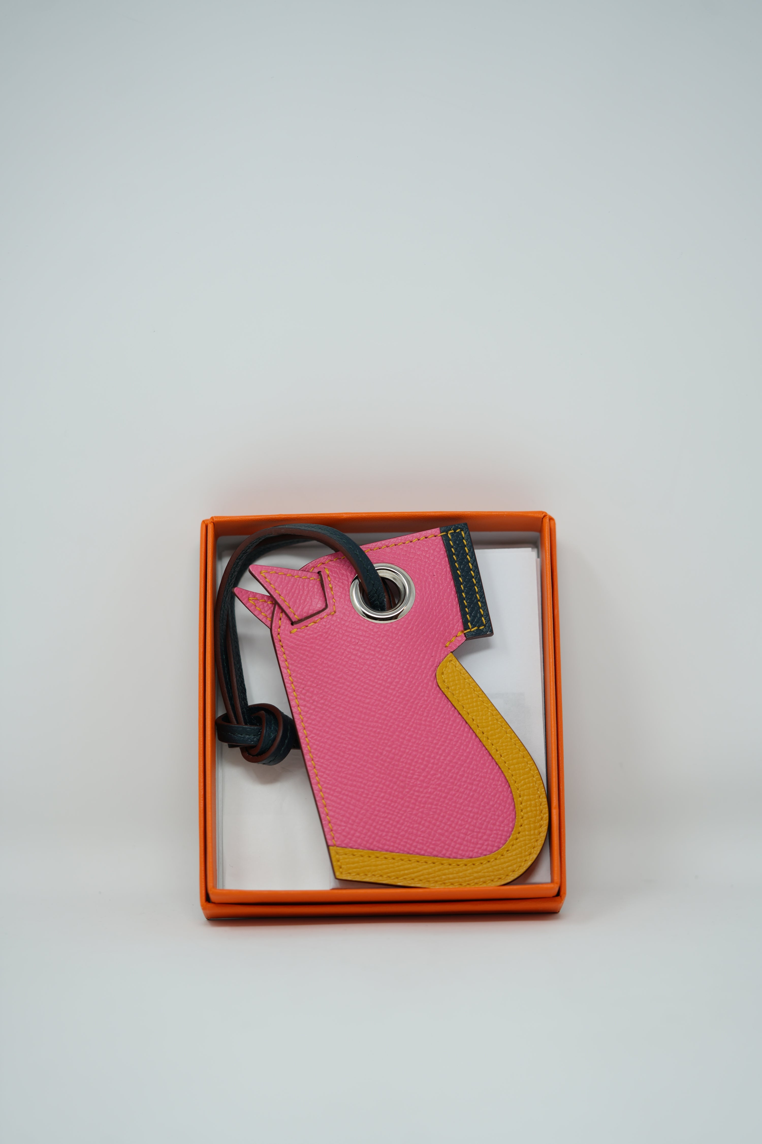 Hermes Epsom Rose Key Charm