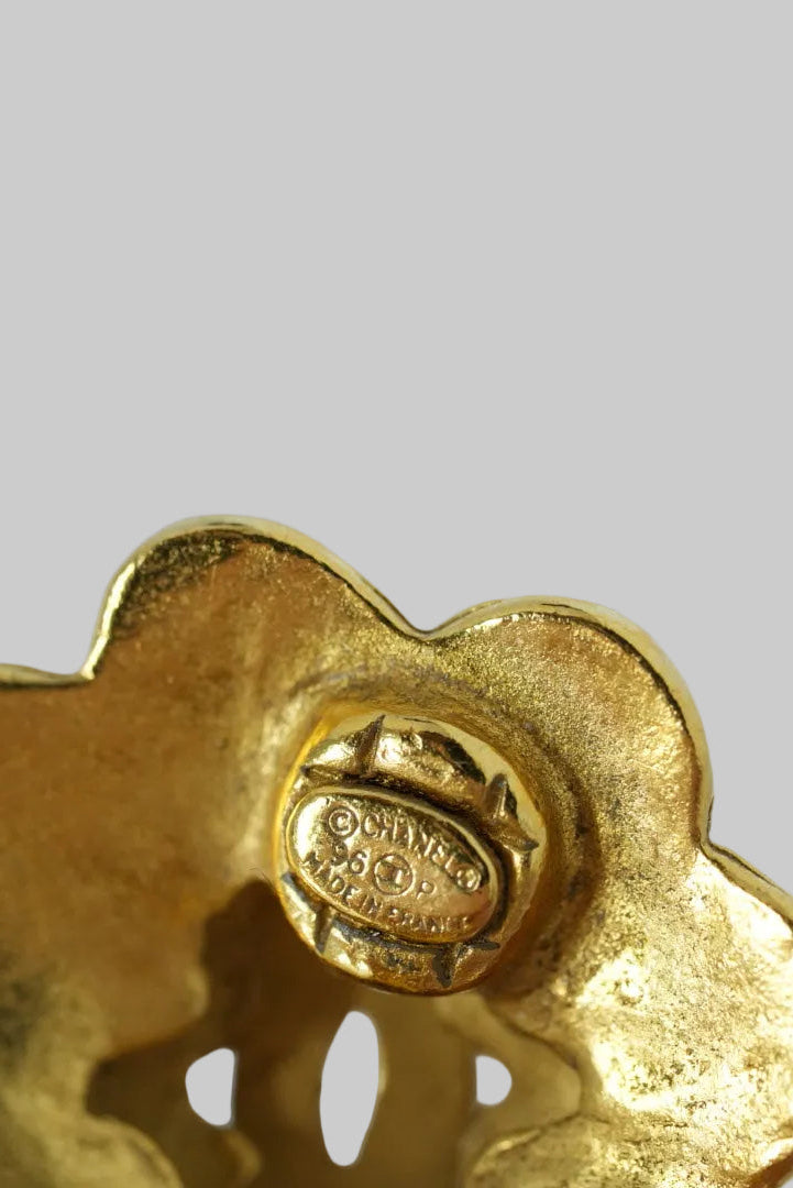 Pre-Owned CHANEL 1996 Flower Earrings Clip-On