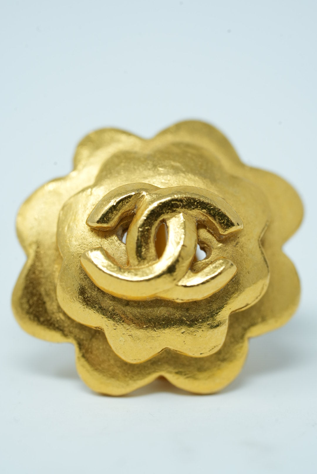 Pre-Owned CHANEL Flower Earrings Clip-On 1996