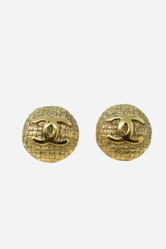 Pre-Owned Chanel CC Round Earrings Clip-On