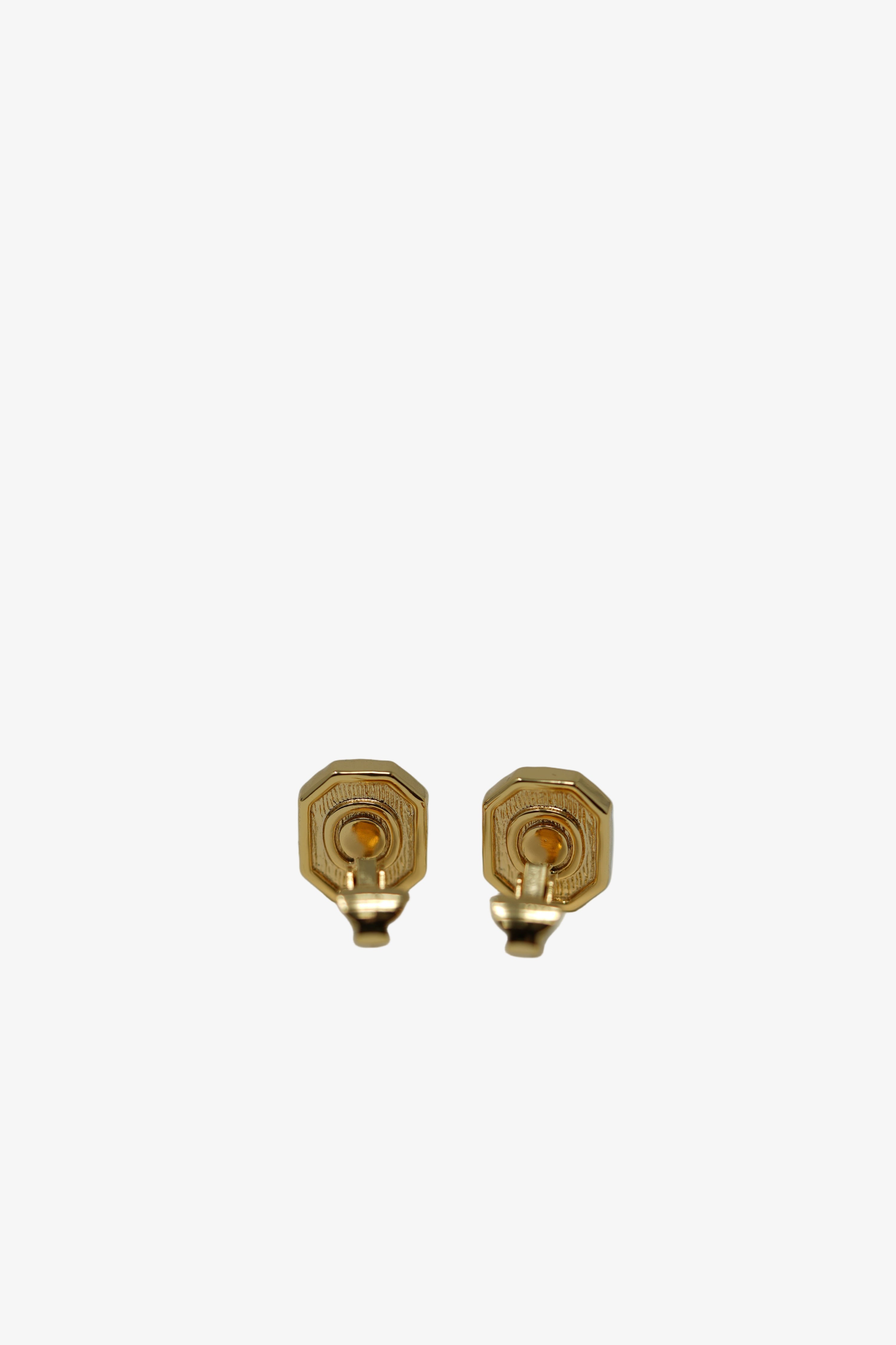 Dior Red Rhinestone Earrings Clip-on