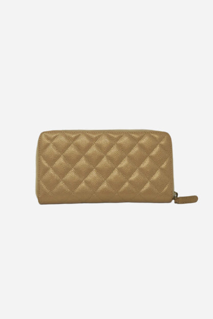 Pre-Owned Chanel 2014-2015 Long Wallet Caviar