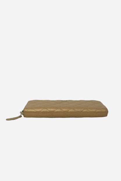 Pre-Owned Chanel 2014-2015 Long Wallet Caviar