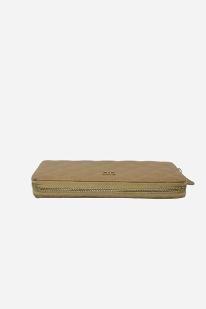 Pre-Owned Chanel 2014-2015 Long Wallet Caviar