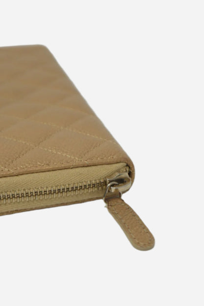 Pre-Owned Chanel 2014-2015 Long Wallet Caviar