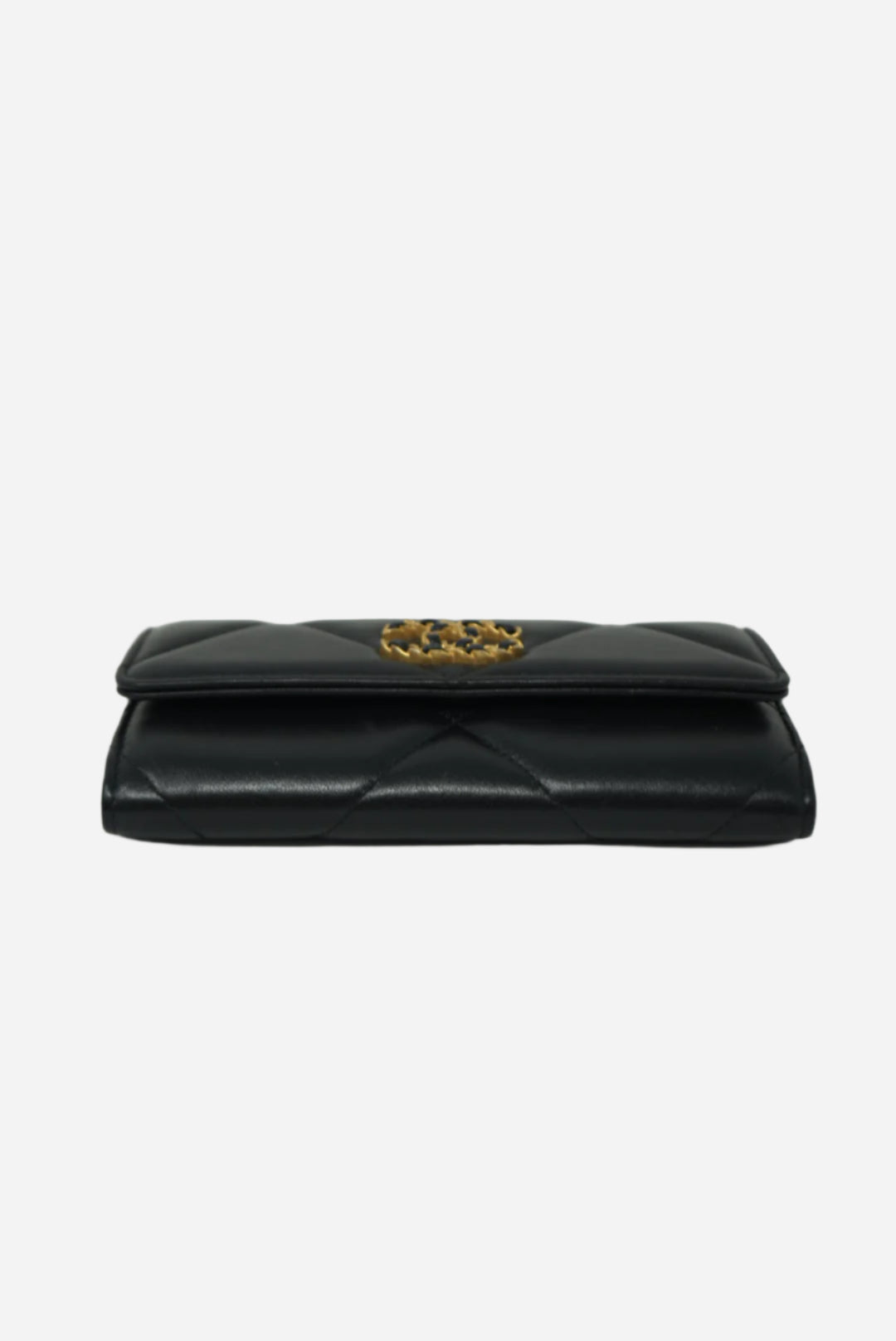 Pre-Owned Chanel Black Lambskin 19 Flap Wallet 2023