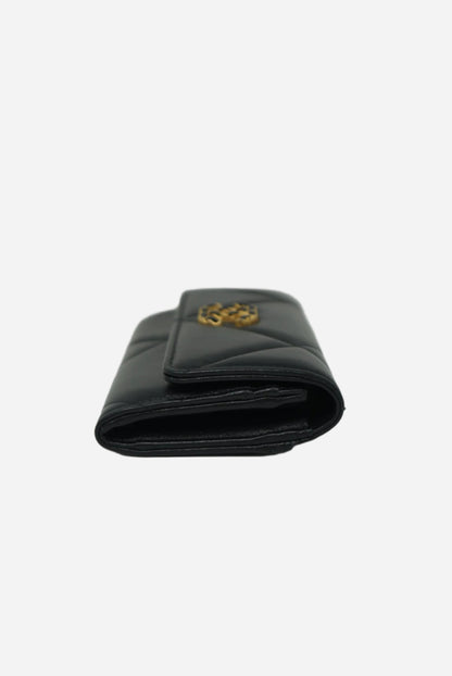 Pre-Owned Chanel Black Lambskin 19 Flap Wallet 2023