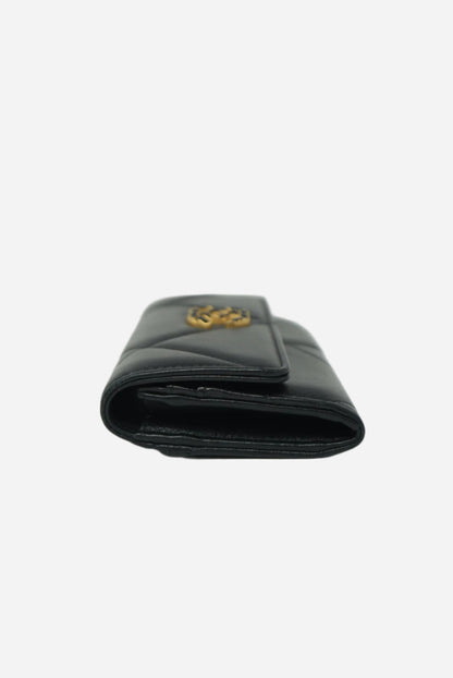 Pre-Owned Chanel Black Lambskin 19 Flap Wallet 2023