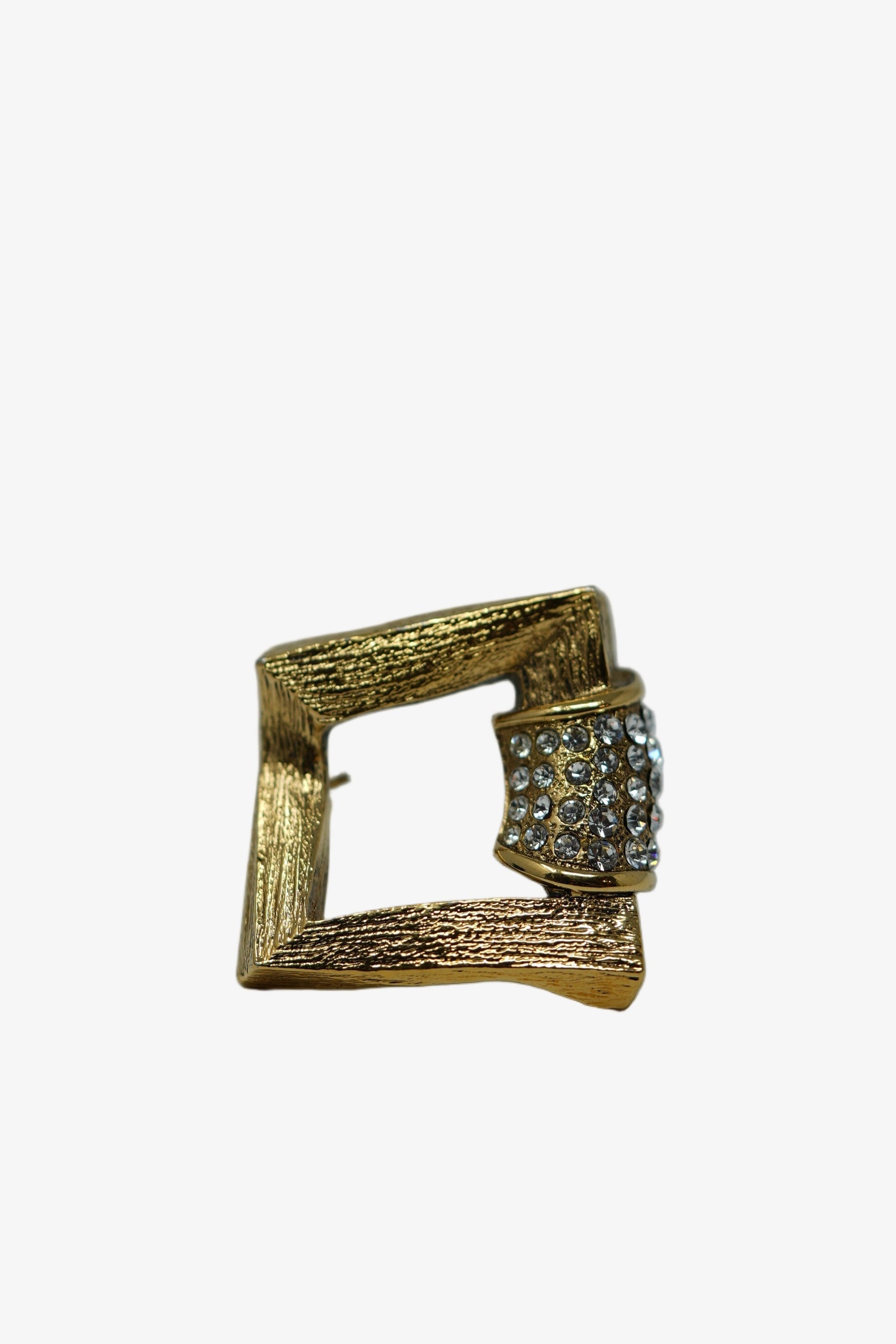 YSL Square Rhinestone Brooch