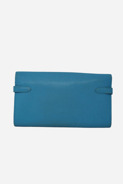 Hermes Kelly Longue Wallet Bleu Azteque R(2014)