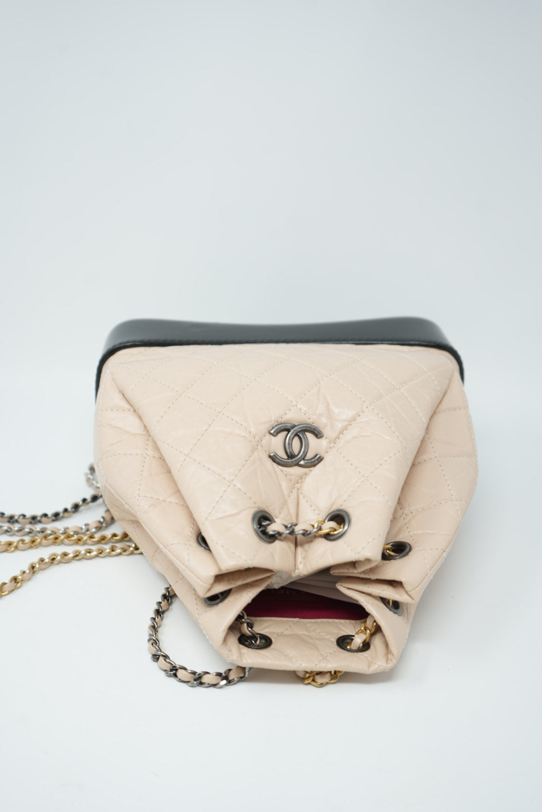 Pre-Owned CHANEL'S GABRIELLE Backpack Beige&Black