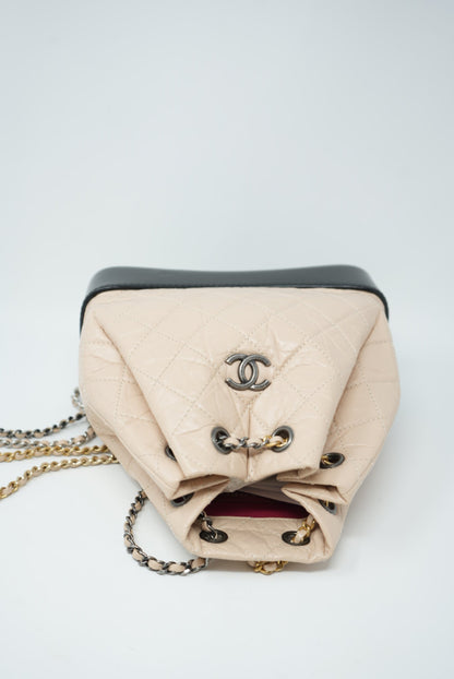 Pre-Owned CHANEL'S GABRIELLE Backpack Beige&Black