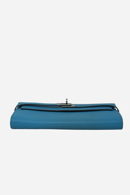 Hermes Kelly Longue Wallet Bleu Azteque R(2014)