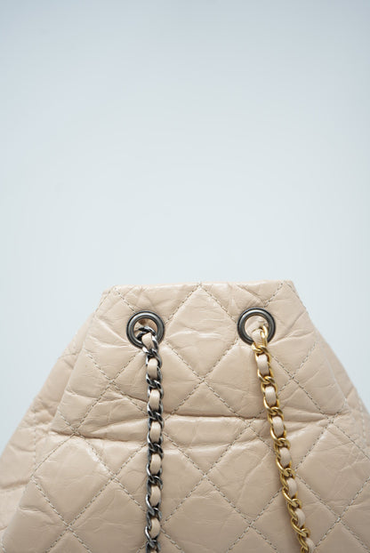 Pre-Owned CHANEL'S GABRIELLE Backpack Beige&Black