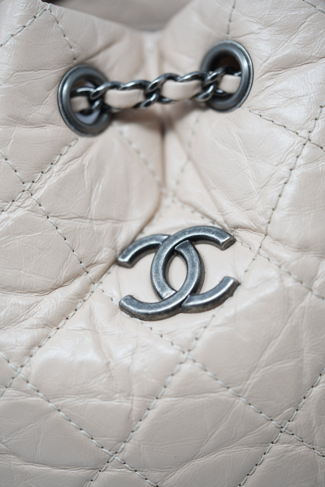 Pre-Owned CHANEL'S GABRIELLE Backpack Beige&Black
