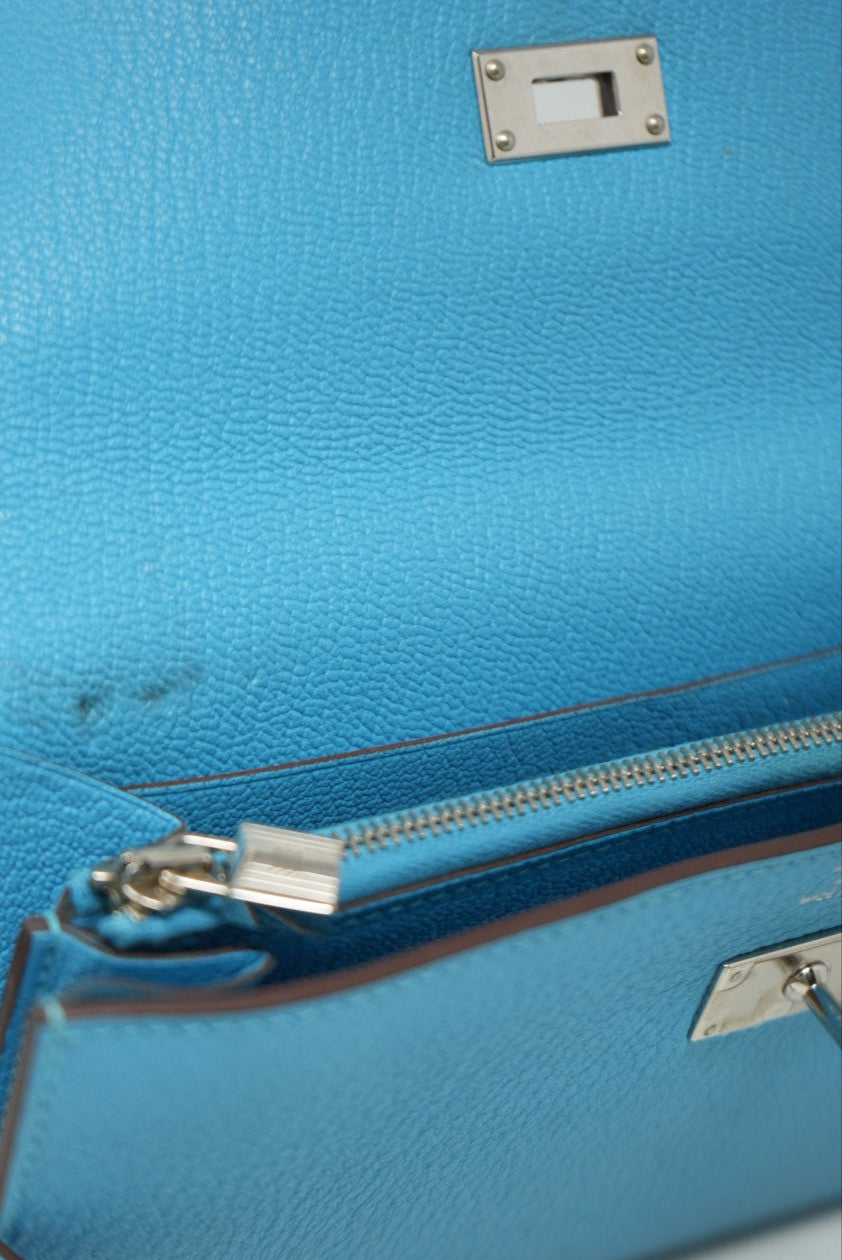 Hermes Kelly Longue Wallet Bleu Azteque R(2014)