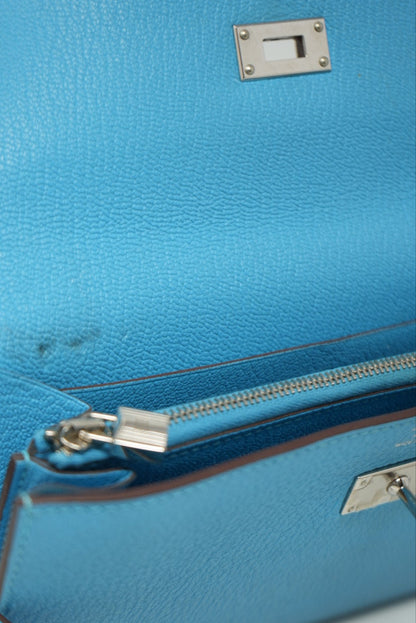 Hermes Kelly Longue Wallet Bleu Azteque R(2014)