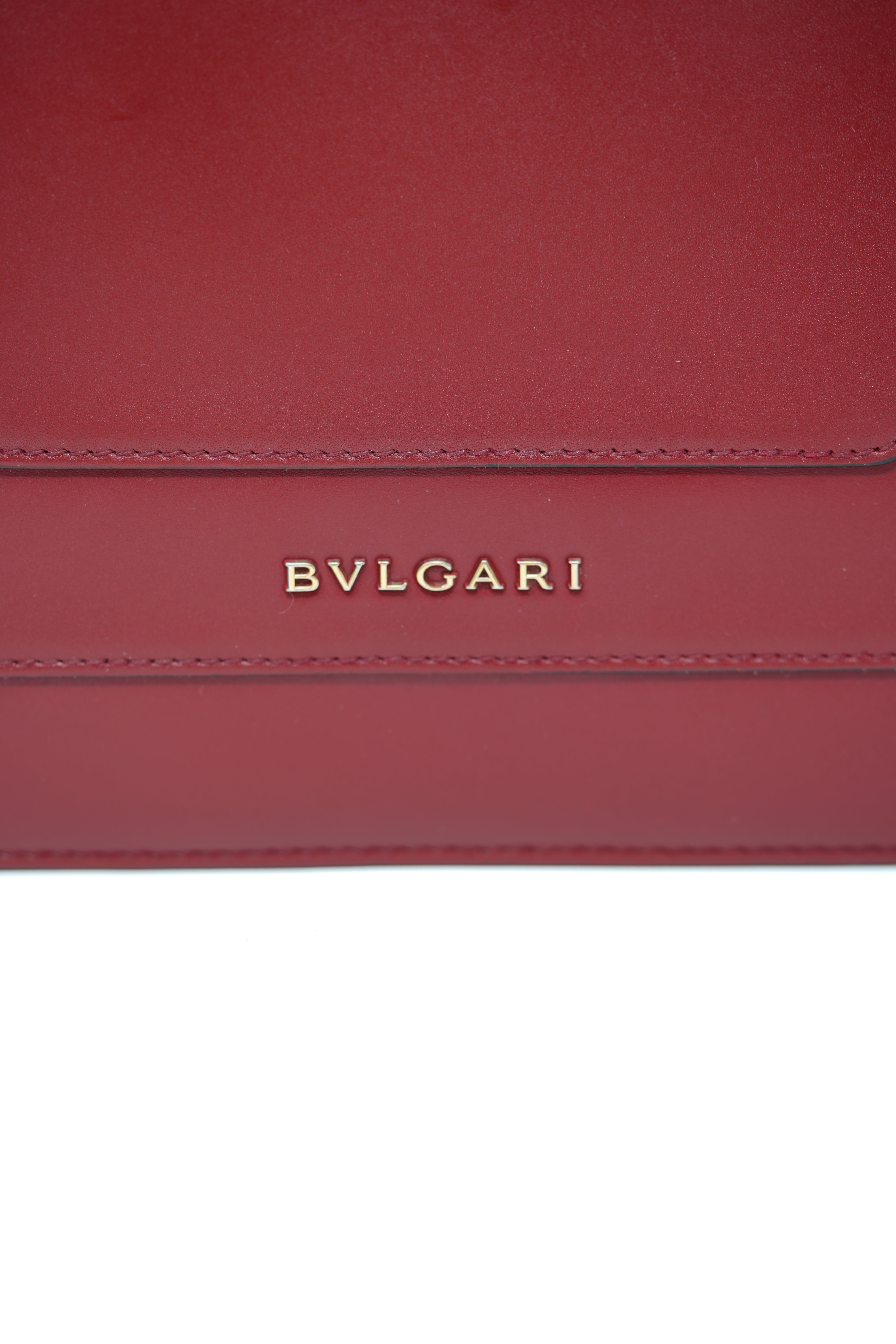 BVLGARI Red Leather Medium Serpenti Forever Shoulder Bag