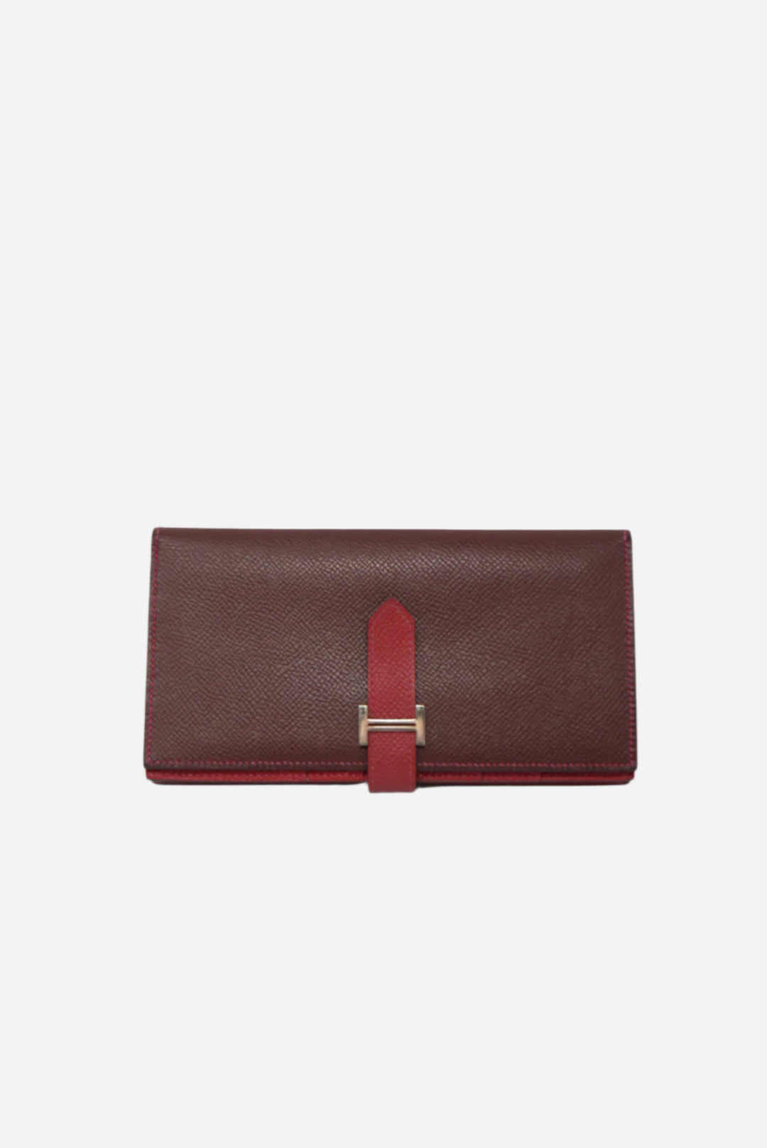 Hermes Red Espom Leather Bearn Wallet 2015