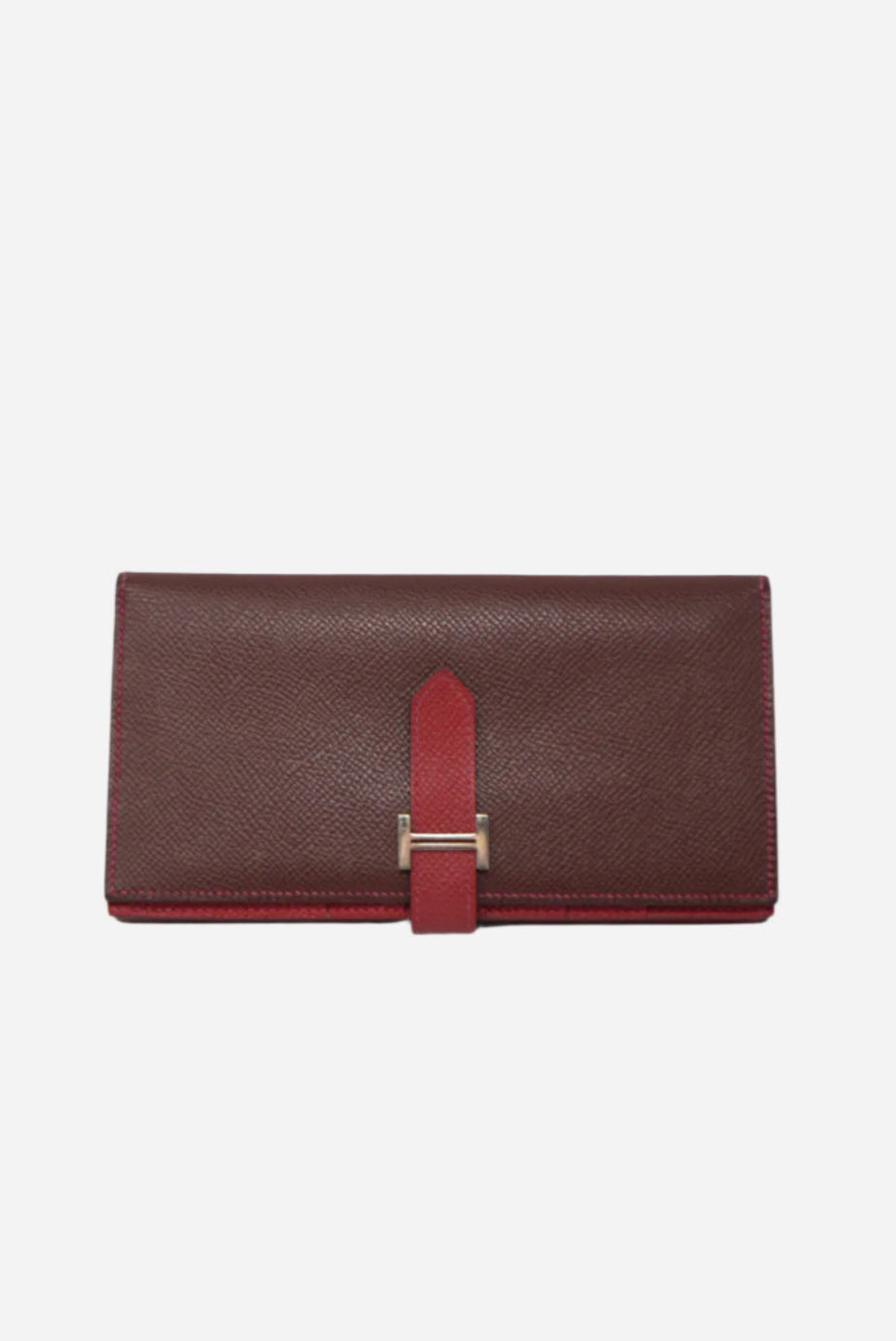 Hermes 2015 Red Espom Leather Bearn Wallet