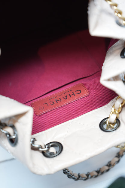 Pre-Owned CHANEL'S GABRIELLE Backpack Beige&Black