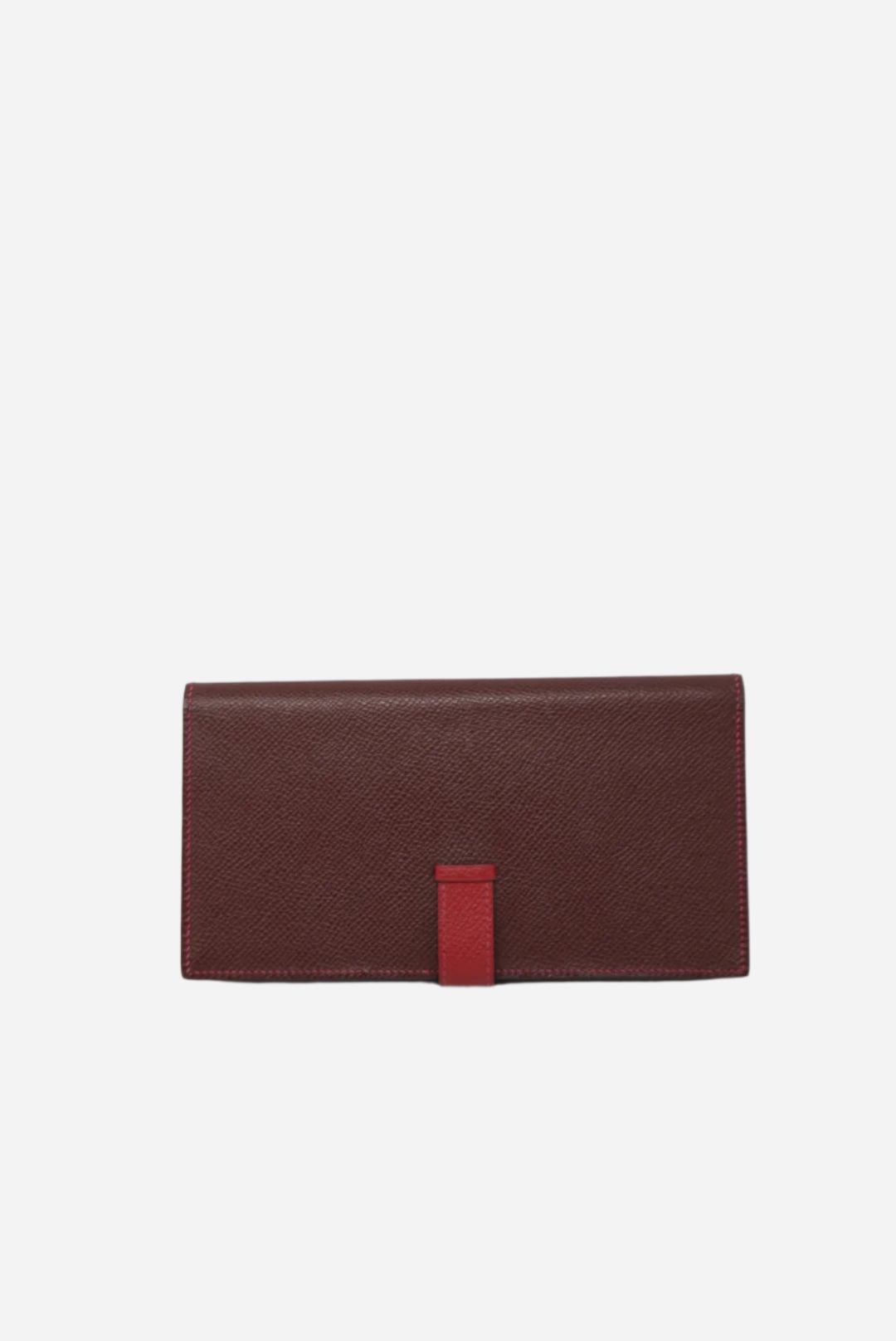 Hermes Red Espom Leather Bearn Wallet 2015