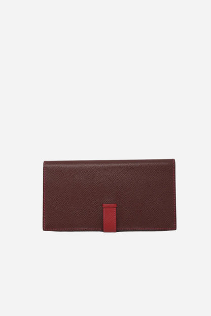 Hermes Red Espom Leather Bearn Wallet 2015