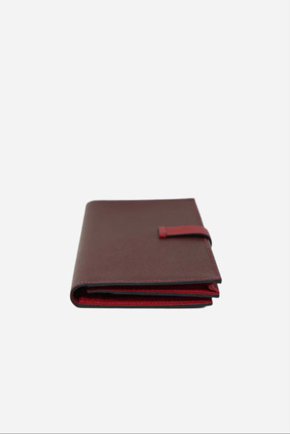 Hermes Red Espom Leather Bearn Wallet 2015