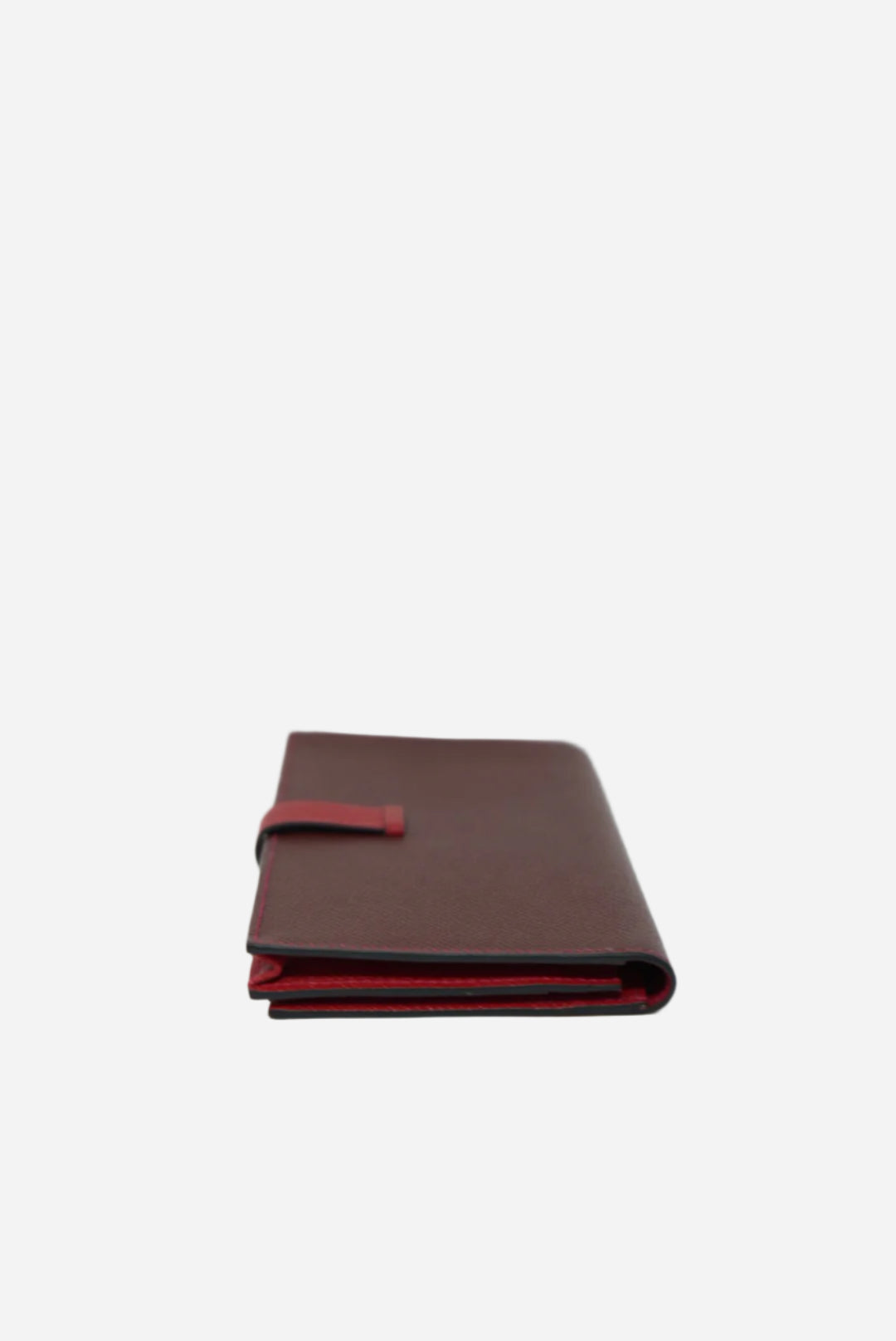 Hermes Red Espom Leather Bearn Wallet 2015