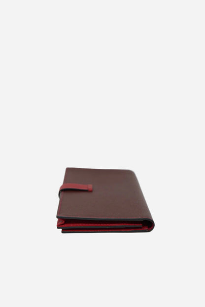 Hermes Red Espom Leather Bearn Wallet 2015