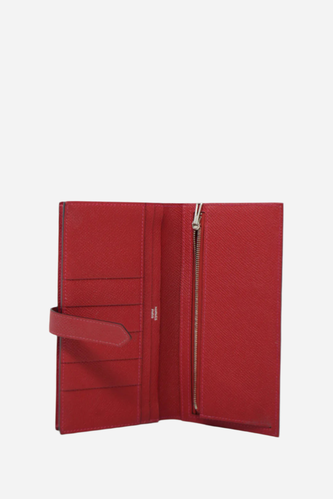 Hermes Red Espom Leather Bearn Wallet 2015
