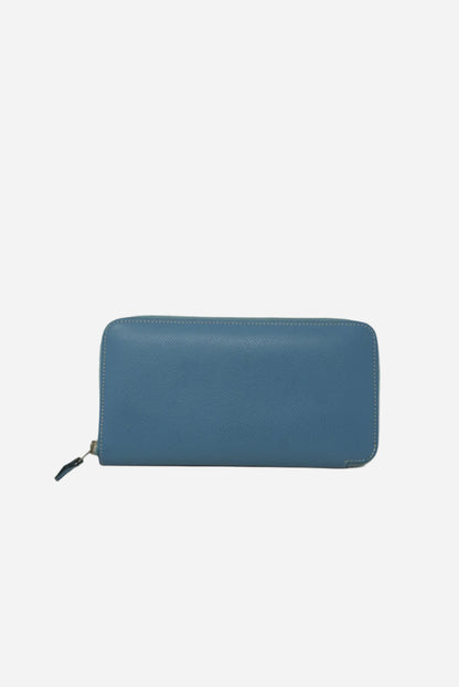 Hermes Epsom Blue Zip Long Wallet Square N 2010
