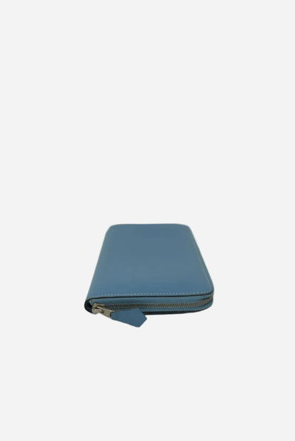 Hermes Epsom Blue Zip Long Wallet Square N 2010