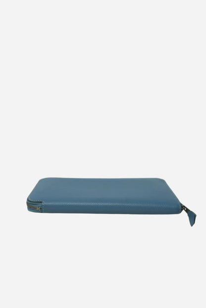 Hermes Epsom Blue Zip Long Wallet Square N 2010