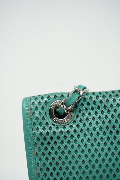 Pre-Owned Chanel Perforated Leather Classic Flap Bag Medium