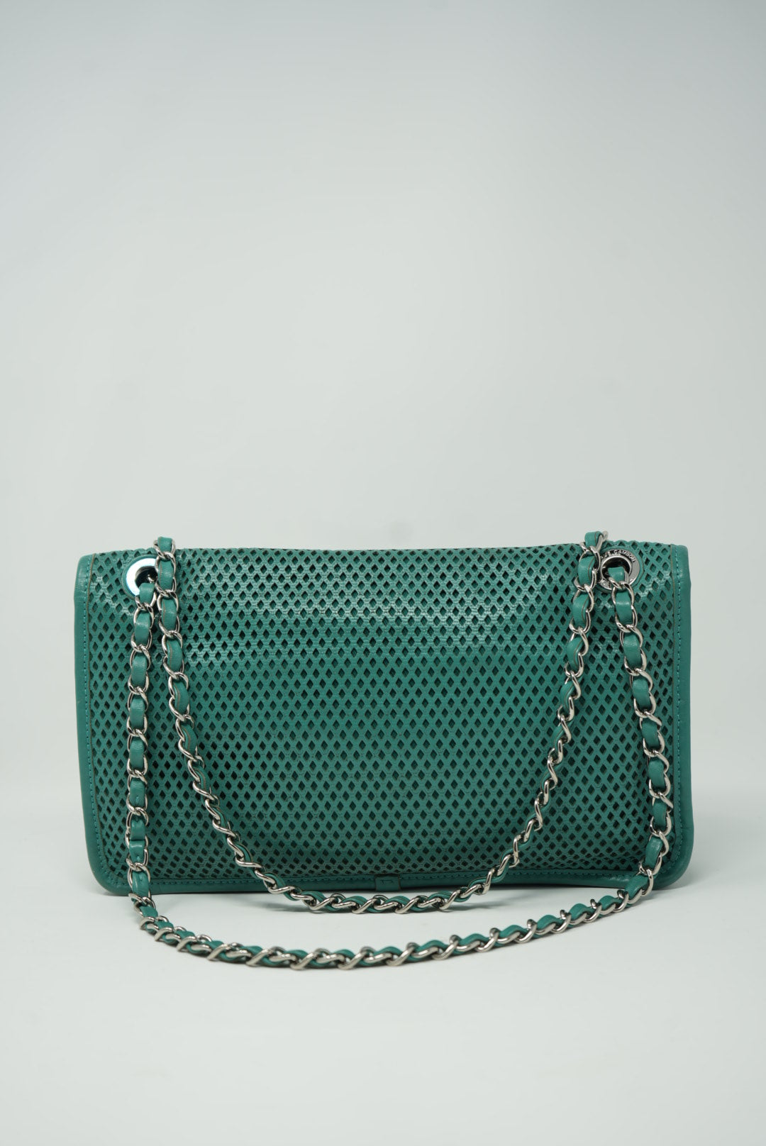 Pre-Owned Chanel Perforated Leather Classic Flap Bag Medium