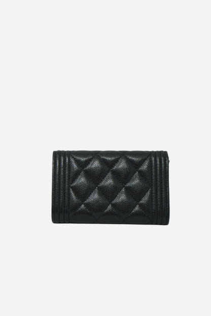 Pre-Owned Chanel CLASSIC Boy FLAP CARD HOLDER 2021