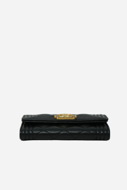 Pre-Owned Chanel CLASSIC Boy FLAP CARD HOLDER 2021