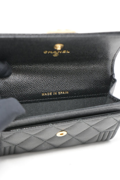 Pre-Owned Chanel CLASSIC Boy FLAP CARD HOLDER 2021
