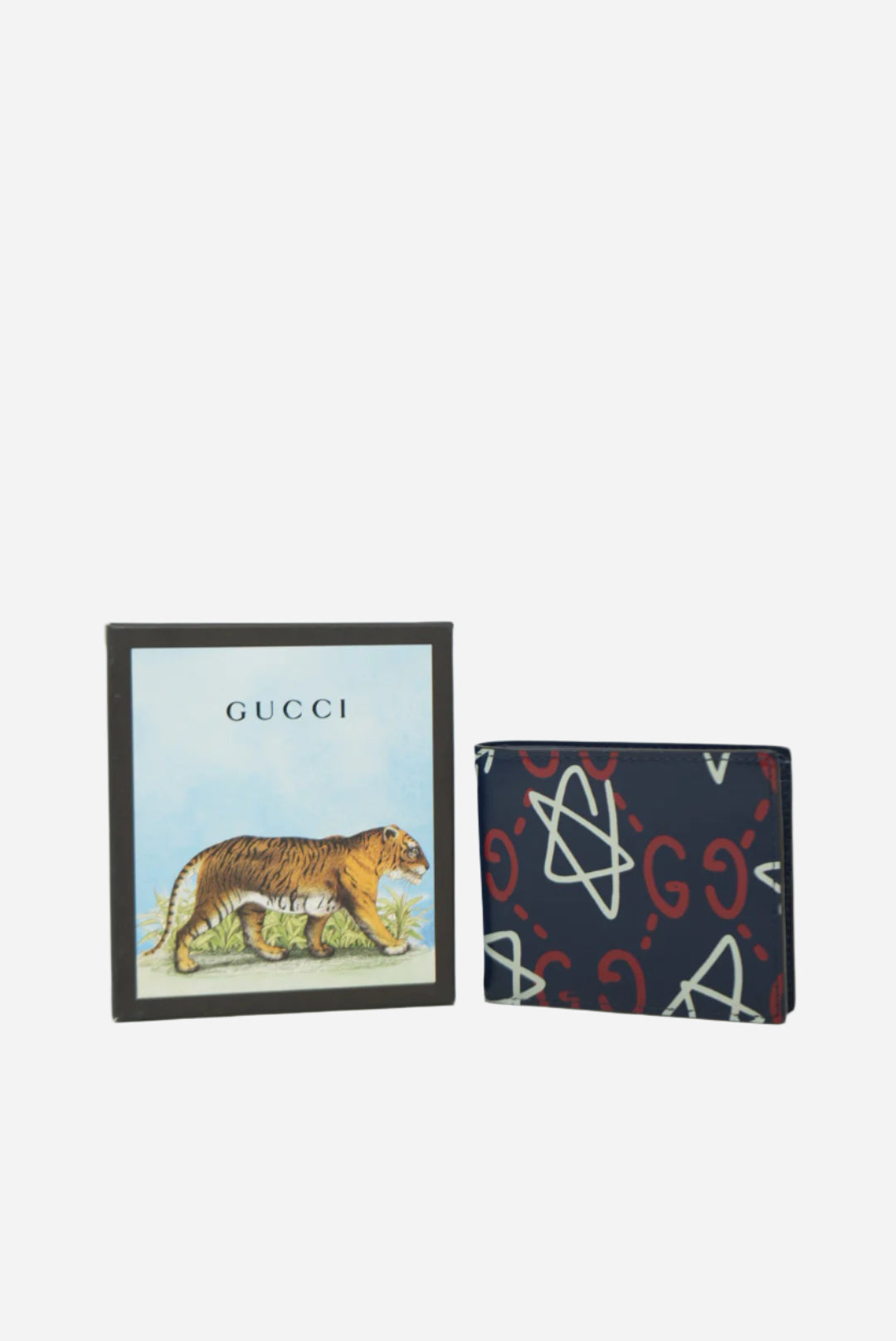 Gucci Pattern Wallet Blue Leather