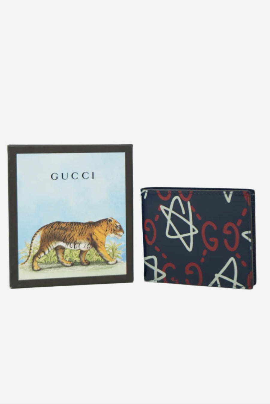 Gucci Pattern Wallet Blue Leather