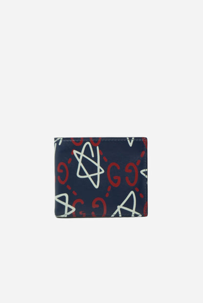 Gucci Pattern Wallet Blue Leather