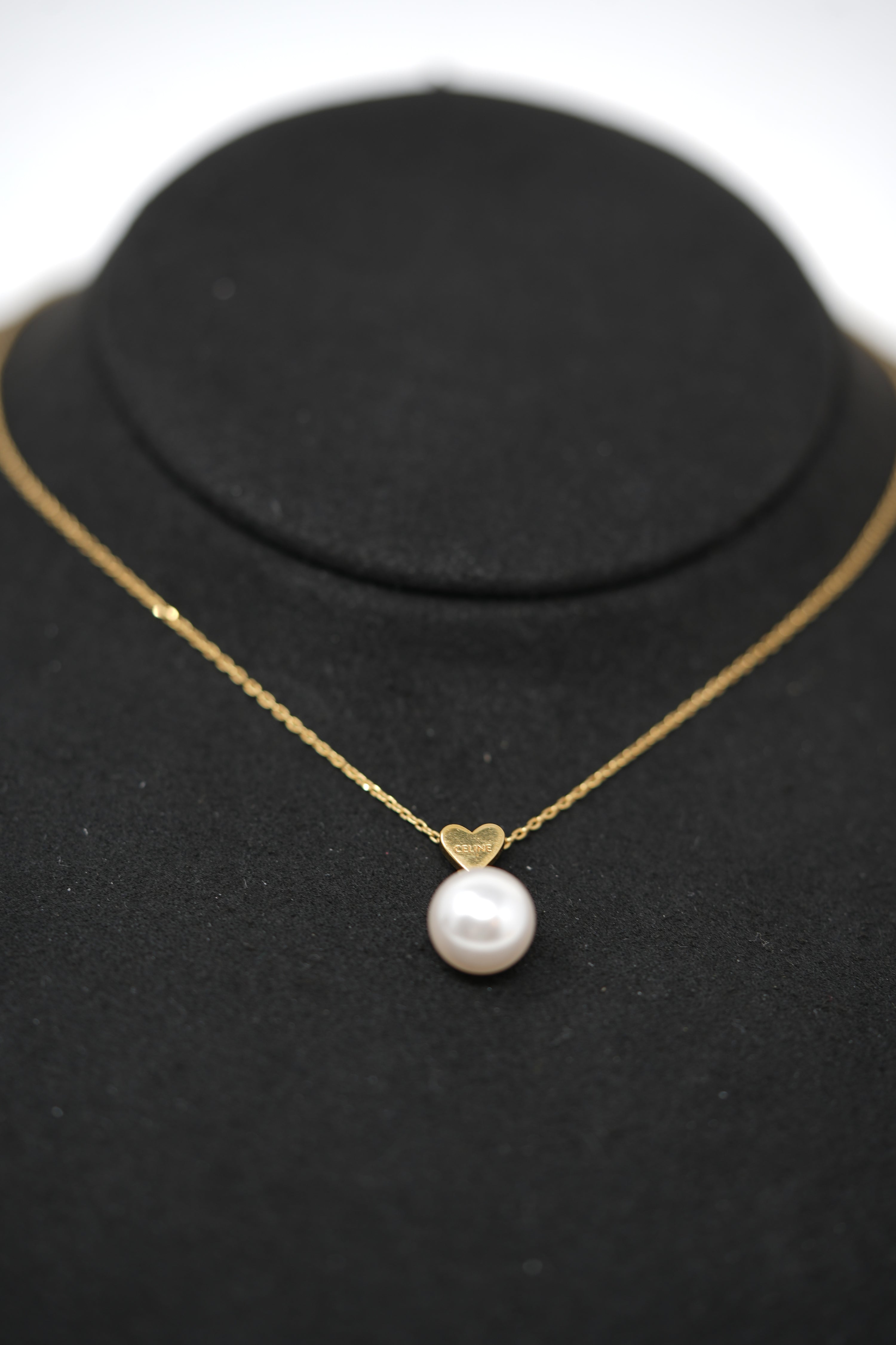 Celine Pearl Heart Necklace